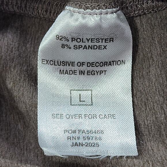 Leg3nd Pants Womens L Heathered Brown Pull On Crop Jogger Pockets Casual Workout - Picture 5 of 11